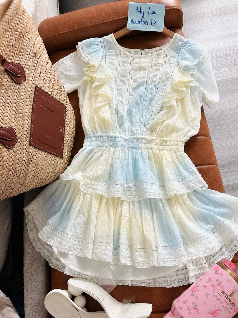 LoveShackFancy White Ruffled Eyelet Mini Dress - Natasha Dress